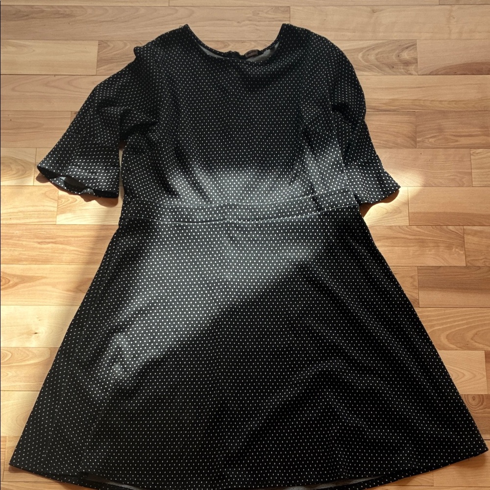 Reitmans Black Polka Dot Midi Dress